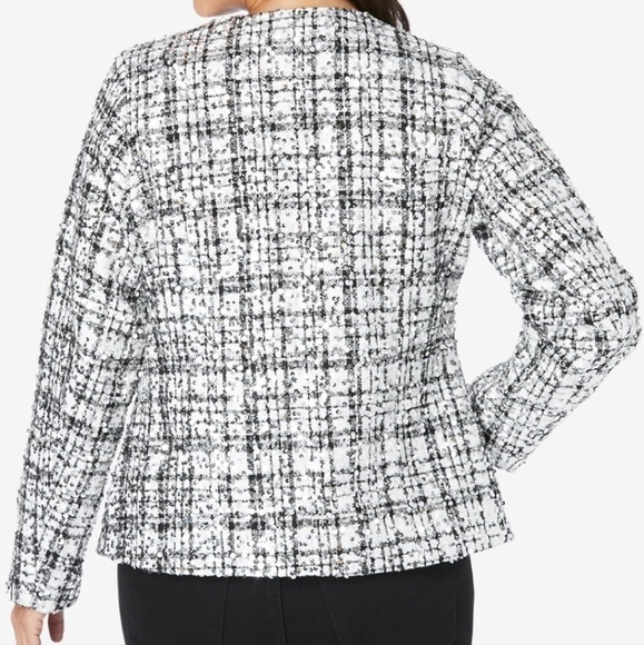 Jessica London 3/4 sleeves Round Neck Open Cropped Blazer NWOT - Picture 3 of 8